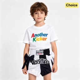 Thai Boxing Shorts Black White Fight Kickboxing Shorts Men Women Kids Muay Thai Boxing Shorts Bow Ribbons Gym MMA Training Pants