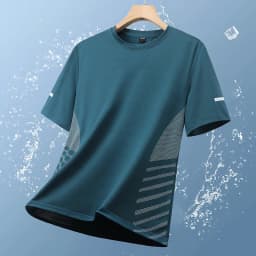Quick Dry Running T-shirt Summer Ice Silk Thin Top Printing Short Sleeve Outdoor Breathable Round Collar Fitness Sports T-shirt
