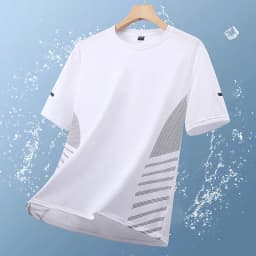 Quick Dry Running T-shirt Summer Ice Silk Thin Top Printing Short Sleeve Outdoor Breathable Round Collar Fitness Sports T-shirt