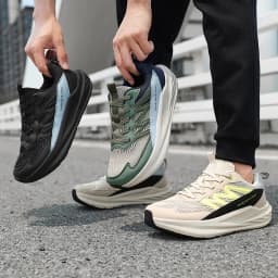 Summer Wide Fit Sport Running Shoes Men’s Plus Sizes High Elasticity Cushioning Sneakers Fashion Breathable Original Mens Shoe
