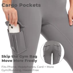 Women's Solid Color Gym Leggings High Waisted Fitness Yoga Pants Practical Pocket Stretch Outdoors Sports Cargo Styles Pants