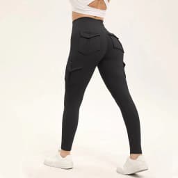 Women's Solid Color Gym Leggings High Waisted Fitness Yoga Pants Practical Pocket Stretch Outdoors Sports Cargo Styles Pants