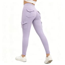 Women's Solid Color Gym Leggings High Waisted Fitness Yoga Pants Practical Pocket Stretch Outdoors Sports Cargo Styles Pants