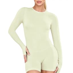 HISTELLO Gym Jumpsuit Long Sleeve One Piece Women Slim Fit Elastic Yoga Clothing Running Workout Pilates Fitness Sports Bodysuit