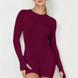 HISTELLO Gym Jumpsuit Long Sleeve One Piece Women Slim Fit Elastic Yoga Clothing Running Workout Pilates Fitness Sports Bodysuit