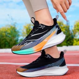 Carbon Fiber Running Shoes Breathable Mesh Stability Sole for Marathon Race Road Training Men Women Lightweight Shock Absorption