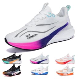 Carbon Fiber Running Shoes Breathable Mesh Stability Sole for Marathon Race Road Training Men Women Lightweight Shock Absorption