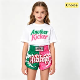 Men's Women's High Elastic Boxing Shorts Pink Green Muay Thai Shorts for Boy Girl Sanda Fight Shorts for Fitness & Martial Arts