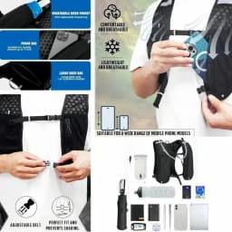 Unisex Running Hydration Vest, Water-Resistant Breathable Hydration Backpack for Running Hiking Cycling Trail Marathon Sports