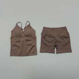2 Pcs Sports Set Women Twist Front Longline Top Seamless Cross Waist Quick Dry Yoga Shorts Suit Gym Running Workout Fitness Sets