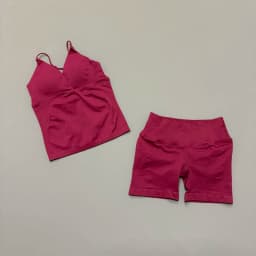 2 Pcs Sports Set Women Twist Front Longline Top Seamless Cross Waist Quick Dry Yoga Shorts Suit Gym Running Workout Fitness Sets