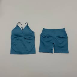 2 Pcs Sports Set Women Twist Front Longline Top Seamless Cross Waist Quick Dry Yoga Shorts Suit Gym Running Workout Fitness Sets