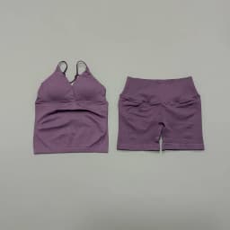 2 Pcs Sports Set Women Twist Front Longline Top Seamless Cross Waist Quick Dry Yoga Shorts Suit Gym Running Workout Fitness Sets
