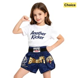Tiger Muay Thai Shorts Embroidery Boxing Shorts Satin Kickboxing Fight Wear Men Women Kids MMA Training Competition Pants Blue
