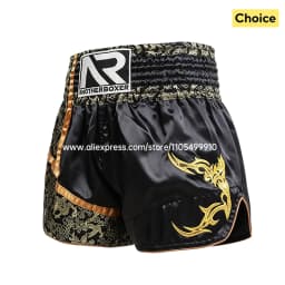 Tiger Muay Thai Shorts Embroidery Boxing Shorts Satin Kickboxing Fight Wear Men Women Kids MMA Training Competition Pants Blue