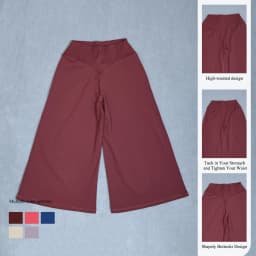 Ctenkevet Women High Waist Wide Leg Capri Bottoms Tummy Control Butt Lift Quick Dry Yoga Pants Gym Casual Flare Leg Trousers