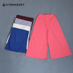 Ctenkevet Women High Waist Wide Leg Capri Bottoms Tummy Control Butt Lift Quick Dry Yoga Pants Gym Casual Flare Leg Trousers