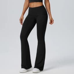Women Pleated High-Waisted Yoga Pants Butt Lifting Skinny With A Wide-leg Design Flared Leggings for Running Fitness Yoga Pants