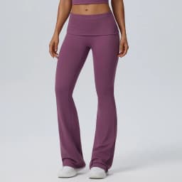 Women Pleated High-Waisted Yoga Pants Butt Lifting Skinny With A Wide-leg Design Flared Leggings for Running Fitness Yoga Pants