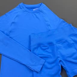 2 Piece Gym Set Women Yoga Crew Neck Long Sleeve Top Butt Lifting Seamless Shorts Soft Lightweight Pilates Daily Fitness Outfit
