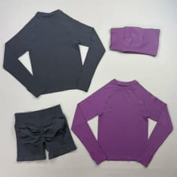 2 Piece Gym Set Women Yoga Crew Neck Long Sleeve Top Butt Lifting Seamless Shorts Soft Lightweight Pilates Daily Fitness Outfit