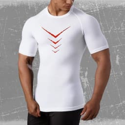 Men Compression Shirt Quick Dry Sports Tee Short Sleeve Gym Running Workout Fitness Athletic Base Layer Top