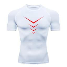 Men Compression Shirt Quick Dry Sports Tee Short Sleeve Gym Running Workout Fitness Athletic Base Layer Top