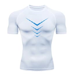 Men Compression Shirt Quick Dry Sports Tee Short Sleeve Gym Running Workout Fitness Athletic Base Layer Top