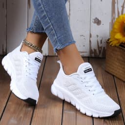 The Most Popular Women's Outdoor Sports Sneakers with Striped Front Lace and Super Soft Soles