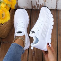 The Most Popular Women's Outdoor Sports Sneakers with Striped Front Lace and Super Soft Soles