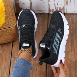 The Most Popular Women's Outdoor Sports Sneakers with Striped Front Lace and Super Soft Soles