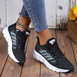 The Most Popular Women's Outdoor Sports Sneakers with Striped Front Lace and Super Soft Soles
