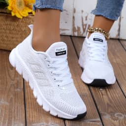 The Most Popular Women's Outdoor Sports Sneakers with Striped Front Lace and Super Soft Soles