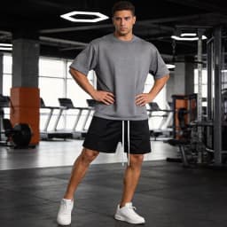 Men's Athletic Mesh Quick Dry Running T Shirt Short Sleeve Crew Neck Loose Oversized Fit Dropped Shoulders Workout Training Tops