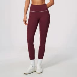 Women High Waist Yoga Leggings V Back Contrast Stitching Butt Lifting Gym Pants Tummy Control Workout Tights Running Sportswear