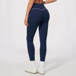 Women High Waist Yoga Leggings V Back Contrast Stitching Butt Lifting Gym Pants Tummy Control Workout Tights Running Sportswear