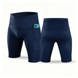 Men's High Waist Compression Running Shorts Quick Dry Breathable Gym Workout Marathon Shorts with Pockets