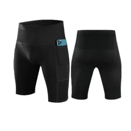 Men's High Waist Compression Running Shorts Quick Dry Breathable Gym Workout Marathon Shorts with Pockets