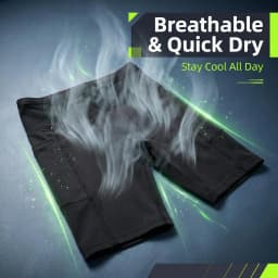 Men's High Waist Compression Running Shorts Quick Dry Breathable Gym Workout Marathon Shorts with Pockets