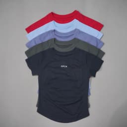 DFDK Women Round Neck Sports T Shirt Breathable Short Sleeve Elastic Slim Fit Casual Tee Gym Yoga Running Training Workout Top
