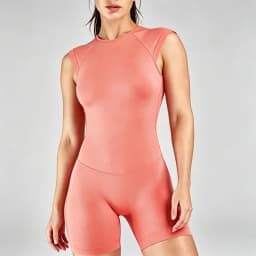 HISTELLO Impact Short Sleeve One Piece Women Backless Yoga Bodysuit Soft Stretch Butt Lift Gym Workout Athletic Romper
