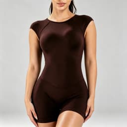 HISTELLO Impact Short Sleeve One Piece Women Backless Yoga Bodysuit Soft Stretch Butt Lift Gym Workout Athletic Romper