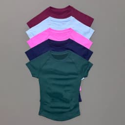 Histello Women Short Sleeve Slim Fit Seamless Yoga Bodysuit Sculpting Body Shaper Breathable Running Gym Pilates Fitness Shirts