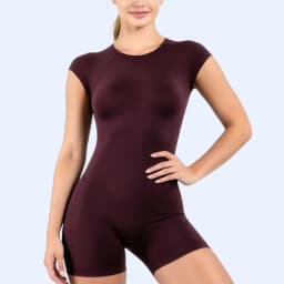 HISTELLO Impact Short Sleeve One Piece Women Gym Bodysuit Yoga Workout Slim Fit Backless Clothes Fitness Running Sports Jumpsuit