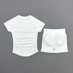 HISTELLO Impact Shorts Set 2 Pieces Women Soprts Short Sleeve Top Seamless Yoga Leggings Fitness Sets Running Workout Gym Suit