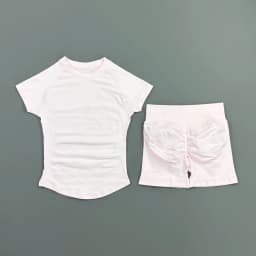 HISTELLO Impact Shorts Set 2 Pieces Women Soprts Short Sleeve Top Seamless Yoga Leggings Fitness Sets Running Workout Gym Suit