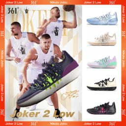 361 Degrees Joker 2 Low Men Basketball Shoes New Nikola Jokic Breathable Shock-Absorbing Wear-resistant Male Sneaker 672611110