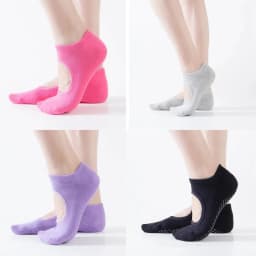 Backless Non-slip Fitness Pilates Socks Cotton Women Sport Yoga Socks Ballet Dance Slippers Barefoot Sock Workout for Gym