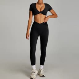 Women Outfits Yoga Suit 2PCS Sports Set Quick-Drying Gym Set Women Tracksuit Running Workout Short Sleeves Sports Yoga Clothing