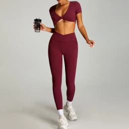 Women Outfits Yoga Suit 2PCS Sports Set Quick-Drying Gym Set Women Tracksuit Running Workout Short Sleeves Sports Yoga Clothing